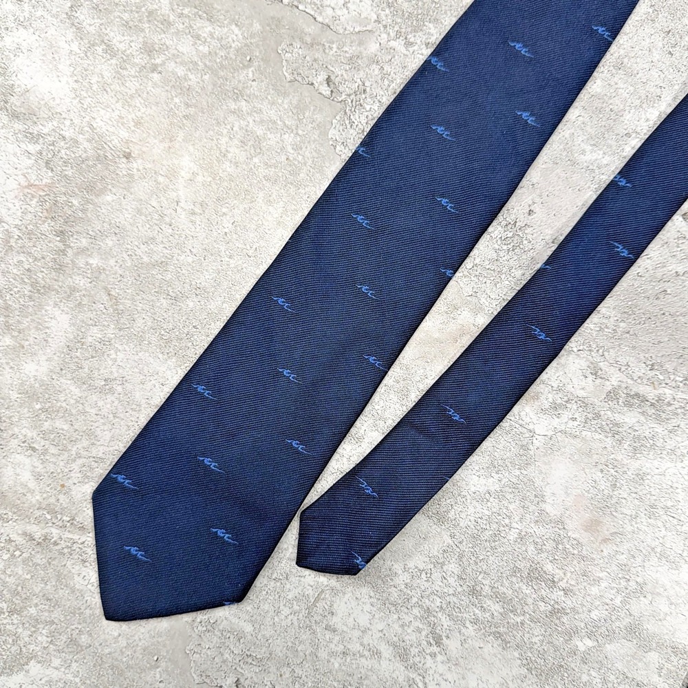 Givenchy Monsieur Silk Blend Tie Mens OS Blue Waves USA Made Necktie 58x3.25"